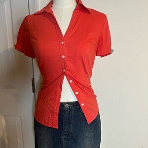 Y2k Women's coral Button-Up Shirt